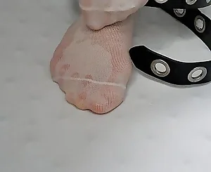 Sole fetish raw socks in the douche