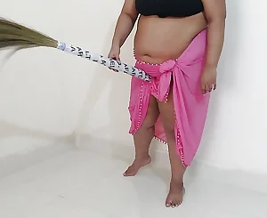 Mind-blowing aunty has hookup with a broom while blistering the palace - Hindi Clear Audio