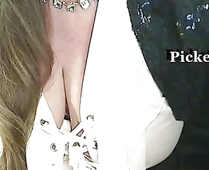 A bit of a tease... Lengthy hair, boobs, and rock hard puffies