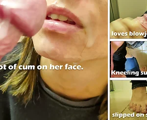 She gives a fellatio to her buddy while her spouse witnesses a series on TV.