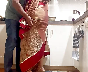 Indian Duo Romance in the Kitchen - Saree Bang-out - Saree raised up and Bum Slapped
